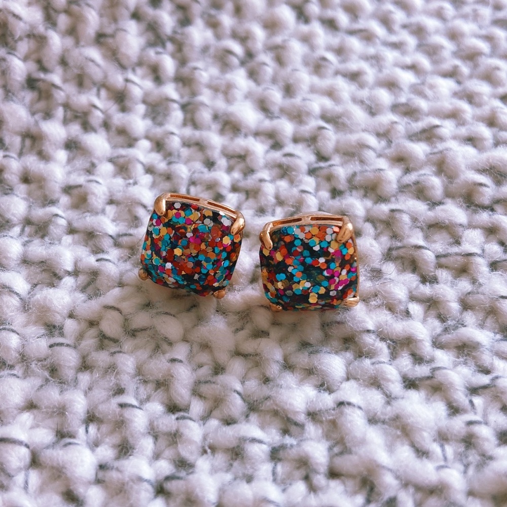 Kate Spade rainbow glitter studs
